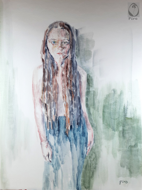 oil on paper - olio su carta di Piro